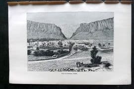 Reclus C1880 Antique Print. The EL-Kantara Gorge, Algeria