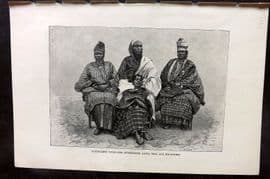 Reclus C1880 Antique Print. Toucouleur Types, Interpreter Alpha Sega. Senegal Mali