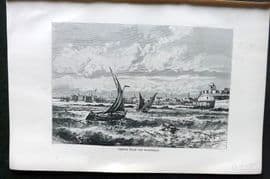 Reclus C1880 Antique Print. Tripoli from the Roadstead. Libya