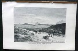 Reclus C1880 Antique Print. Tunisian Landscape, from the Tellat Pass. Tunisia