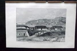 Reclus C1880 Antique Print. Turkish Batteries at the Black Sea, Bosphorus Turkey