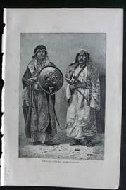 Reclus C1880 Antique Print. Types and Costumes - Arabs of Bagdad, Iraq