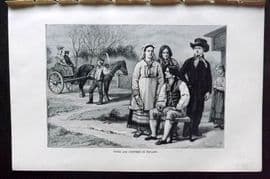 Reclus C1880 Antique Print. Types and Costumes in Finland
