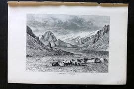 Reclus C1880 Antique Print. Upper Kara-Kash Valley, China