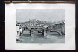 Reclus C1880 Antique Print. Verona, Italy