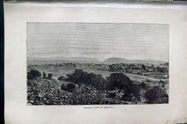 Reclus C1880 Antique Print. View of Pretoria, South Africa