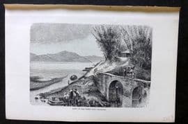 Reclus C1880 Antique Print. View of the Upper Yang-Tze-Kiang. China