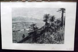 Reclus C1880 Antique Print. View taken from Peiwar Pass, Afghanistan