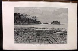 Reclus C1880 Antique Print. View taken from Tasman Peninsula, Tasmania Australia