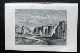 Reclus C1880 Print. Cliffs in the Yellow Earth, Tai-Yuen, Shan-Si, China