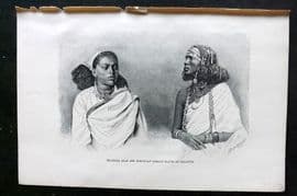 Reclus C1880 Print. Shaikieh Arab and Ethiopian Female Slaves at Khartum Sudan