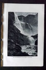 Reclus C1880 Print. The Skjaeggedalsfossen in the District of Hardanger Norway