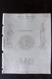 Rees 1820 Antique Music Print. Origins of the Bow 08