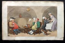 Rowlandson Doctor Syntax 1855 HC Print The Cellar Quartetto. Wine Print Smoking