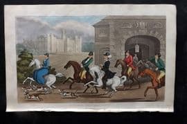 Rowlandson Doctor Syntax 1855 HCol Print. A Noble Hunting-Party. Foxhunting