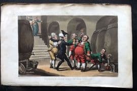 Rowlandson Doctor Syntax 1855 HCol Print. Made free of the Cellar. Wine Print