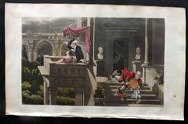 Rowlandson Doctor Syntax 1855 HCol Print. Syntax Star Gazing. Astronomy
