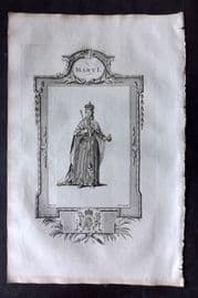 Russell 1779 Folio Portrait Print. Mary I