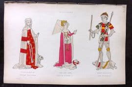 Shaw 1843 HCol Print. Isabella wife of Beauchamp, Lady Anne, Duke of Warwick