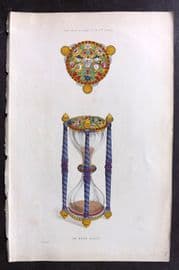 Shaw Middle Ages 1843 HCol Print. An Hour Glass. 17th Century
