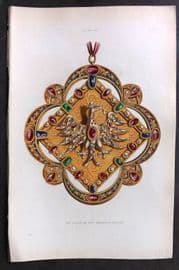 Shaw Middle Ages 1843 HCol Print. Clasp of the Emperor Charles 5th. C1530