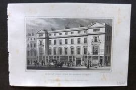 Shepherd 1829 Antique London Print Part of West Side of Regent Street