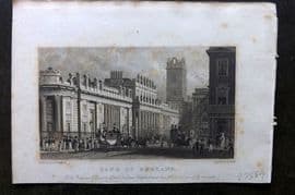 Shepherd 1829 Antique London Print. Bank of England