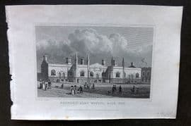 Shepherd 1829 Antique London Print. Brewer's Alms Houses, Mile End