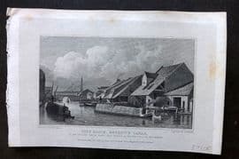 Shepherd 1829 Antique London Print. City Basin, Regent's Canal
