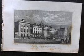 Shepherd 1829 Antique London Print. Claremce Terrace & Regents Park