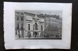 Shepherd 1829 Antique London Print. Egyptian Hall, Piccadilly