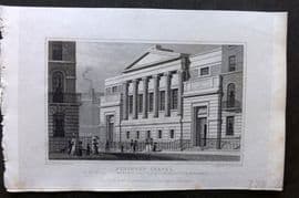 Shepherd 1829 Antique London Print. Finsbury Chapel