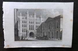 Shepherd 1829 Antique London Print. Guild Hall