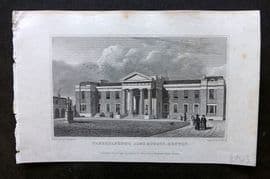Shepherd 1829 Antique London Print. Haberdashers Alms Houses, Hoxton