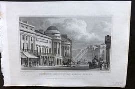 Shepherd 1829 Antique London Print. Harmonic Institution, Regents Street