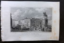 Shepherd 1829 Antique London Print. Improvements, Charing Cross