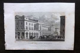 Shepherd 1829 Antique London Print. Italian Opera House, Haymarket