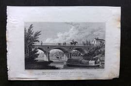 Shepherd 1829 Antique London Print. Macclesfield Bridge, Regent's Park