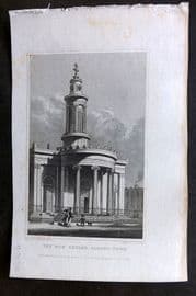 Shepherd 1829 Antique London Print. New Church, Camden Town