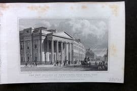 Shepherd 1829 Antique London Print. New College of Physicians, Pall Mall