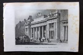 Shepherd 1829 Antique London Print. New Corn Exchange, Mark Lane