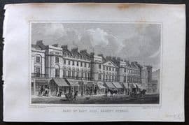 Shepherd 1829 Antique London Print. Part of East Side, Regent Street