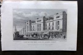 Shepherd 1829 Antique London Print. Part of the East Side of Regent Street