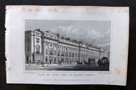 Shepherd 1829 Antique London Print. Part of West Side of Regent Street
