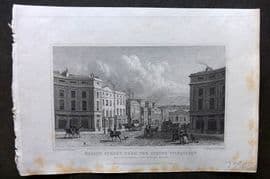 Shepherd 1829 Antique London Print. Regent Street from the Circus Piccadilly
