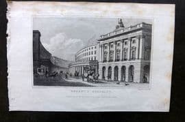 Shepherd 1829 Antique London Print. Regents Quadrant