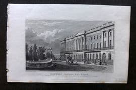 Shepherd 1829 Antique London Print. Richmond Terrace, Whitehall