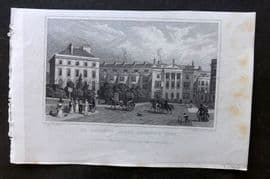 Shepherd 1829 Antique London Print. St. Andrews Place, Regents Park