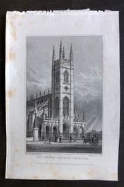 Shepherd 1829 Antique London Print. St. Lukes Church, Chelsea