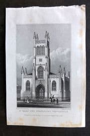 Shepherd 1829 Antique London Print. St. Mark the Evangelist, Pentonville